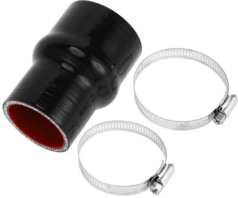A ABSOPRO 1 Ensemble Tuyau En Silicone Noir Rouge De Voiture De 51Mm/2.01 À 60Mm/2.36 De Longueur Avec Colliers Tuyau De Raccord De Tuyau De refroidisement Universel