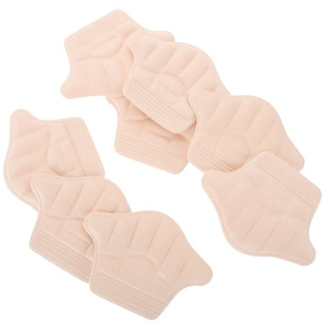 DEARMAMY 4 Paar Sneaker Absatzaufkleber Nagelaufkleber Fersenpolster Für Schuhe Schwamm Absatzkissen High Heel Aufkleber Lose Schuhe Ferseneinsätze Blasen Fersenschutz Beige