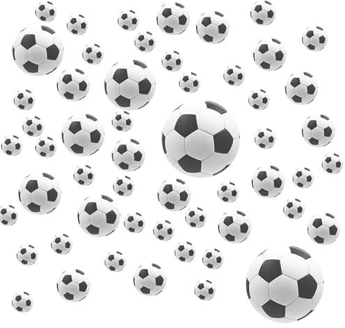 4 Blattes Fußball Wandtattoo, 20x30 cm Fußball Wandsticker für Jungen, 4 Größen Wandaufkleber für Kinderzimmer, Wand Deko Aufkleber für Kinder DIY, Videospiel Wandstikcer, Schlafzimmer Deko Geschenk