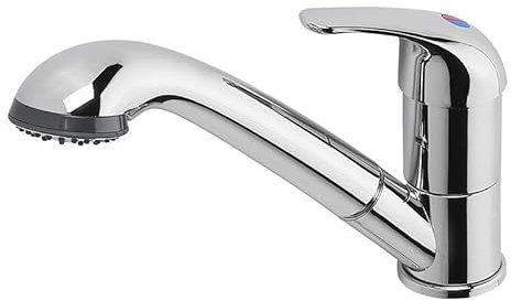 APT Mischbatterie mit ausziehbarer Dusche Ø33 mm – 12V, Chrom, für Wohnmobil & Boot