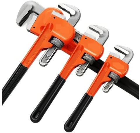 BADIKA Pipe Wrench Adjustable Pipe Wrench Faucet Tube Key Universal Plumbing Tap Heavy Dutys Pliers Clamp Spanner Plumber Tools(45cm-18in)