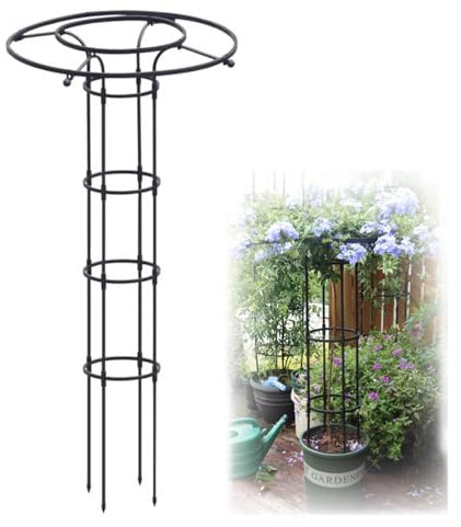 Black,210cm/82.67in,ZTZBFGM Garden Trellis for Climbing Plants And Flowers, Rustproof Vertical Umbrella Trellis Wisteria Trellis Outdoor Flower Support Cage Climbing Stand Rack for Vines Rose