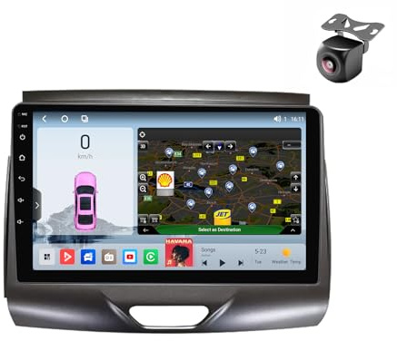 Android 14 Autoradio für Ford Ranger 2015 2016 2017 2018 2019 2020 GPS Navigation 9 Zoll Kapazitiver Touchscreen Auto Stereo Mit Radio SWC RDS wirelessly Carplay Android Auto (M400S 8core 4+64G)