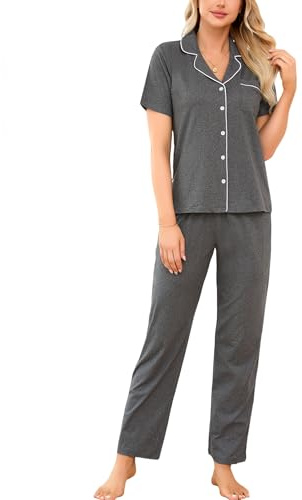 LUSLOVE Women's Pyjama Sets Sleepwear - Soft Pjs Loungewear Nightwear with Pockets