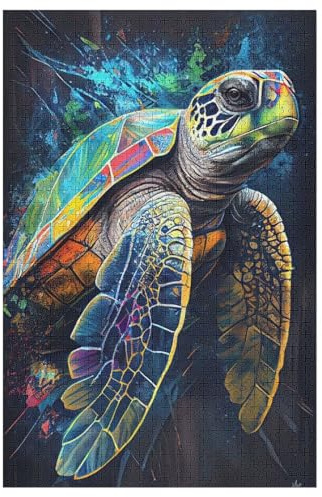 Puzzle Für Kinder, Schildkröte -Puzzles Für Erwachsene, 1000-teiliges Holzpuzzle Für Jugendliche, Tolles 78×53cm