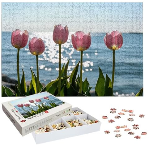Jigsaw Puzzles for Adults 2000 Piece, Tulip Jigsaw Puzzles for Adults, Lake Jigsaws 2000 Pieces with Box, Wooden Puzzle Challenging Game for the Whole for Women, Men, Wooden Puzzle for Gifts H-636