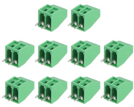 QUARKZMAN 10 Stück 2-Polig PCB-Klemmleiste, 2.54mm PCB-Schraubklemme Stecker und Steckdosen Kits Anschlussklemme Block 150V 6A für 26-18AWG Kabel
