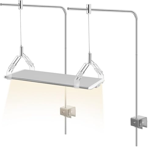 Ciieeo Aquarium Beleuchtung, Aluminiumlegierung Halterung für Aquarianer | 2 Stück stabiles Aquarium Licht Stativ Set mit Clip Glas, 12mm Höhenverstellbarer Aquarium Lampe Ständer, für Becken