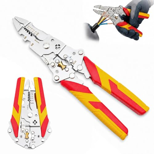 14 in 1 Multifunctional Wire Stripper Tool - Professional Electrician Pliers for Electrical Installation | Cable Stripping, Cutting, Crimping | Compatible with AWG 10-24 Wires, 1 Piece Pack