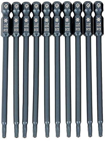 10 Pcs Tournevis de Prune avec Trous, Walfront Vis Hexagonale T10 Jeu de Tournevis à Tête Unique Magnétique Tournevis Etoile 6 Points Outils 100mm