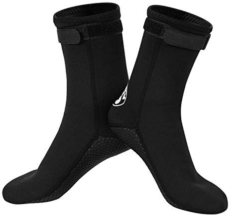 QKURT Tauchsocken,3mm Neopren-Socken für Tauchen, Schnorcheln und Wassersport, Anti-Rutsch-Flossen-Socken für Männer, Frauen