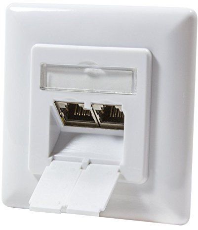 odedo® CAT 6A 10 Gigabit 500 Mhz Prise réseau RJ 45 entièrement blindé pour 10 Gigabit blanc pur RAL9010, AWG 22 23 24 25 26 également PoE Power-Over-Ethernet LAN, Network Surface Mount Box STP