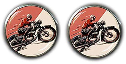 Bloody devil Retro Motorrad-Manschettenknöpfe, alte Motorrad-Manschettenknöpfe, Retro-Motorräder, Retro-Motorräder, Motorrad-Renn-Enthusiasten Geschenke, Motorrad-Manschettenknöpfe