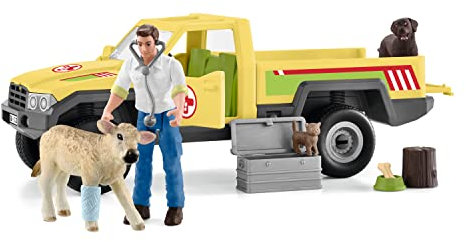 schleich 42503 Tierarztbesuch auf dem Bauernhof, ab 3 Jahren, FARM WORLD - Spielset, 12 Teile