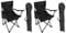 2'er Set Anglersessel Campingstuhl Faltstuhl Anglerstuhl Regiestuhl Schwarz mit Getränkehalter und Tasche