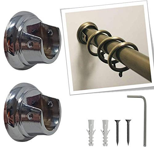 parpyon® 2 Supporti per bastoni Tende in Metallo da 20-22mm, staffe Bastone Tenda - Corrimano ringhiera a muro, Materiale Resistente per Appendi Prodotto Italiano (888C, 20-22MM)