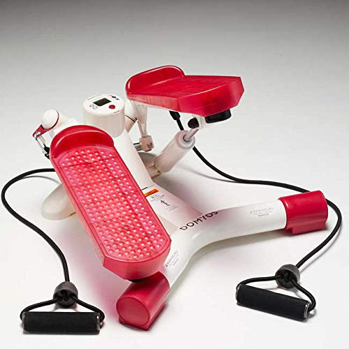 Domyos Mini-Stepper Fitnessgerät für Beine, Oberschenkel, Training, Fitness, Treppe, Arm-Kordel, Elfenbeinfarben