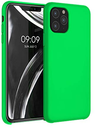 kwmobile Hülle kompatibel mit Apple iPhone 11 Pro Hülle - Silikon Handy Case - Handyhülle weiche Oberfläche - kabelloses Laden - Neon Grün