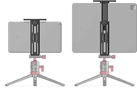 SMALLRIG Metallhalter für iPad-Stativmontageadapter mit 2 Kaltschuh, 1/4-Zoll-Schraube, Platte für Acra, für iPad mini Air Pro Surface Pro (7,9 Zoll bis 12,9 Zoll), Universal-Tablet-Klemme - 2930