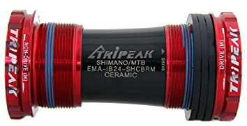 TRiPEAK Tretlager BSA/ITA/C60/CR1/T47, mit Keramiklagern für 24 mm Shimano Hollowtech II Road/MTB Kurbelgarnituren, Gewinde BB kompatibel mit Trek, Giant, Specialized, Canyon, Campagnolo Rahmen