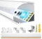 LIAOINTEC LED Aluminium Profil 10 x 1m V-Form mit Weiß Milchige Abdeckung, Endkappen, und Montageklammer für LED-Streifen, Leisten (LED Strips/Band bis 12 mm inkl.)