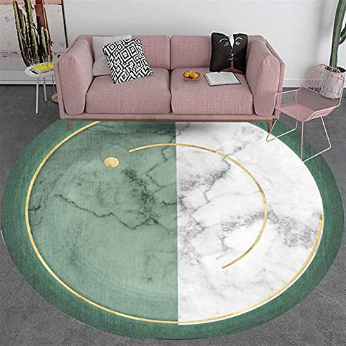 LIVEINU Rund Moderne Teppich mit Anti-Rutsch Unterstützung Abwaschbarer Kurzflor Teppich Fußmatten für Wohnzimmer, Esszimmer, Schlafzimmer oder Kinderzimmer d180cm ST1949-14