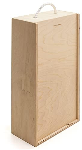 Holzfee Holzkiste Flaschenkiste Weinkiste für 2 Flaschen Kiste für Geschenke