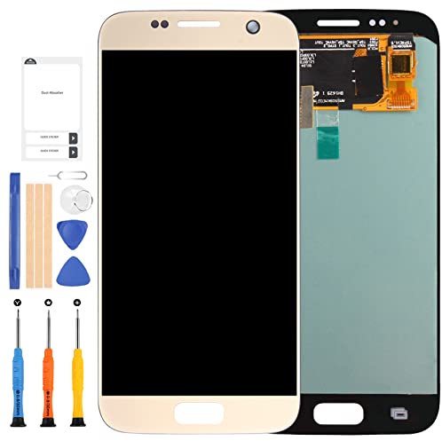 LADYSON OLED Ersatzdisplay für Samsung Galaxy S7 G930 G930F G930FD G930W8 5,1 Zoll LCD Display Touch Digitizer Montageset + Werkzeug (nicht Original und nicht für S7 Edge) (Gold)