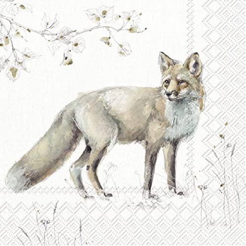IHR Ideal Home Range - Papierservietten WOODLAND FOX nature 20 St. Lunch-Servietten 33 cm x 33 cm