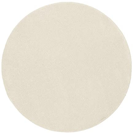 the carpet Marley Eleganter Designer Teppich, Wohnzimmerteppich, Kurzflor, Weich, Pflegeleicht, Elegant, Uni, Creme, 200 cm Rund