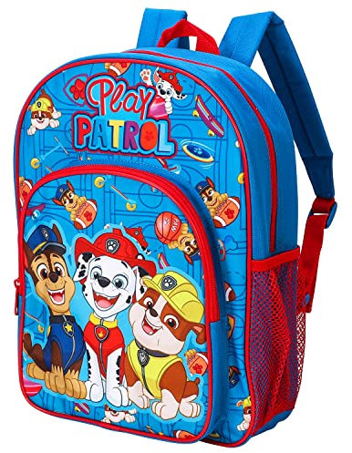 William Lamb Paw Patrol Kids Childrens Premium Backpack School Travel Bag with side mesh pocket and front zipped pocket, Multicolour, 36.7cm (height), 26cm (width), 13cm (depth) (02920)