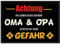 PR Print Royal Fußmatte mit Spruch - Achtung! Schwer erziehbare Oma & Opa - Lustiger Fußabtreter, Geschenk für die Großeltern von Enkel - rutschfest, 90 x 60 cm