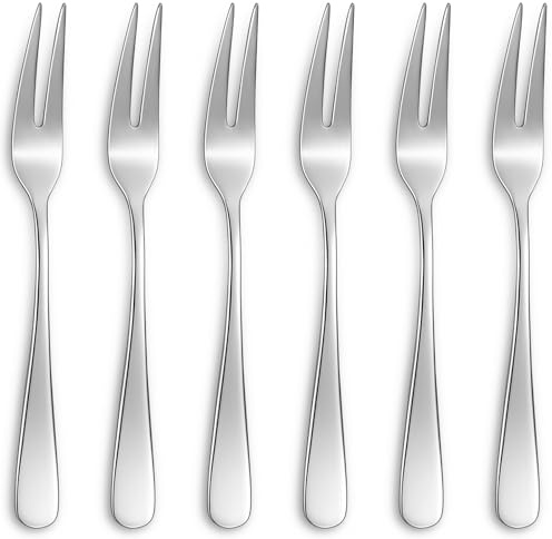 KEAWELL Premium Louise 6-Piece 5.7-Inch 18/10 Stainless Steel Fruit Forks