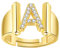 JewelryWe Schmuck Damen-Ring Buchstabe Ring Verstellbare Initiale Alphabet A Band Ringe mit Zirkonia Gravur Geschenk für Frauen Mädchen Gold