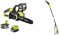 Ryobi RCS1830-150 18V ONE+ Cordless Brushless 30cm Chainsaw Kit (1 x 5.0Ah) & ONE+ 18V OPP1820 Cordless Pole Pruner, 20cm Bar (Body only)