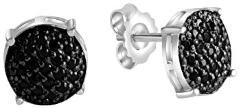 Celesta Silber Damen Ohrringe 925/- Sterling Silber 1cm Glänzend Zirkonia Silbergrau 358220302