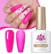 BORN PRETTY Smalto Semipermanente per Unghie Rosa Fluo, UV LED Smalto per unghie Gel Gel a lunga durata Smalto per unghie Ritaglio Design da 10 ml