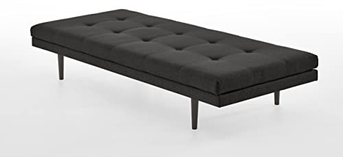 ATLANTIC home collection Polsterliege Bergen mit Kissenrolle, 85/200cm, Schwarz