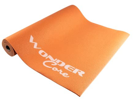 Wonder Core Yogamatte Fitness Sport Gymnastik Pilates Matte rutschfest 6mm dick - Orange/Grau - 170 x 60 cm