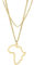 FENGJIAREN Südafrika Karte Anhänger Halsketten - Hohle Südafrika Karte Umriss Halskette Afrikanischer Kontinent Anhänger Halsband Choker Für Unisex Minimalistischen Schmuck,Golden