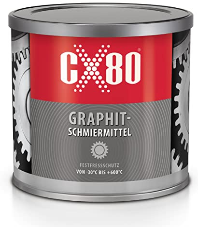 CX80 500 g Graphite Lubricant, High Temperature Grease with 15% Graphite, Water Resistant and Corrosion-Inhibiting, for Open Gears, Construction & Agricultural Machinery, Oven Chains