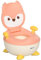 ZONEKIZ Pot de toilette pour enfants Pot d'apprentissage pour bébés 6-36 mois En forme de renard avec couvercle anti-éclaboussures Poignées antidérapantes Structure 34,5x35x23 cm Rose