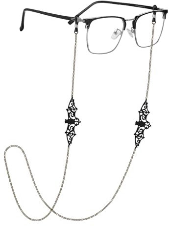 EPIRORA Halloween Glasses Chain for Women Men - Sunglasses Strap Mask Holder Lanyard, Anti-lost String for Glasses Retainer (Black-Bat)