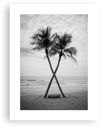 ARTTOR Affiche Decoration Murale Palmiers Noir Et Blanc Plage Moderne Poster sans Cadre 30x40cm Deco Affiches Murales Tableau Decoration Salon Chambre Cuisine Wall Art Design Decor P2XPA30x40-6053