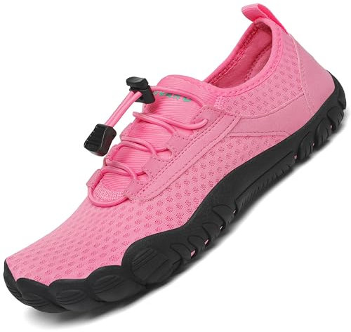 SAGUARO Hommes Femmes Antidérapant Cinq Doigts Minimalistes Chaussures de Trail Running Rose GR.37