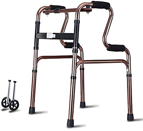 HXRLSIPO Walker Aluminium Faltbarer Gehmobilitätshilfe-Rollator 2-in-1-Rollator für ältere Menschen