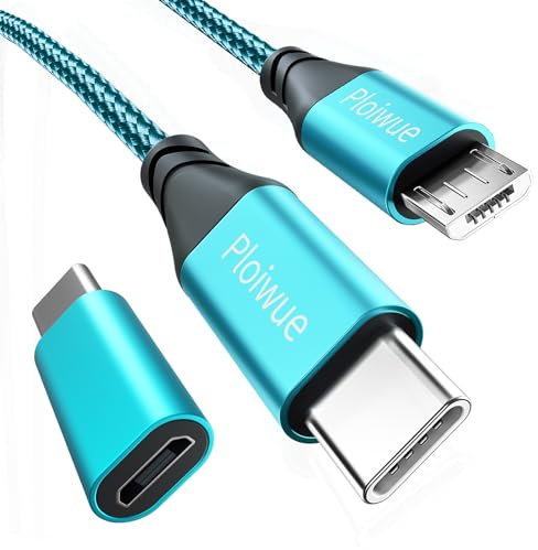 USB C to Micro USB Cable 3 m USB C to Micro USB Adapter USB Type C to Micro Cable USB C to Micro Charger Cable Android Charging Cable Compatible with Samsung Galaxy S20/S9/S9+/S10, Huawei, HTC, LG