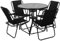 URBNLIVING Garden Table & Folding Deck Chairs Set 4 Seater Outdoor Patio Dining Furniture