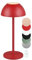 lightling LED Tischlampe Robert in Rot, Akkuleuchte, Up- and Downbeleuchtung, 4-fach Touch, Akkubetrieb mit USB-C Anschluss, IP54 Outdoor, Ø 13 cm, Höhe 30 cm, Kunstoff