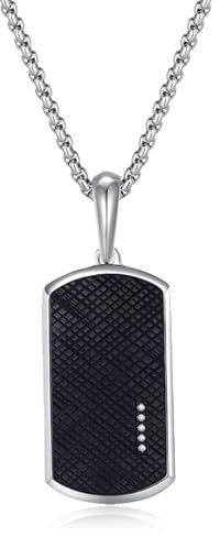 GAVU Herren Dog Tag Halskette mit Edelstahl Boxkette Silber 55cm